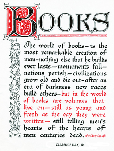 Books from the past to the present.