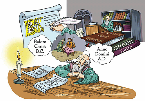 The Venerable Bede, a monk at Jarrow wrote Ecclesiastical History of the English People in Latin.