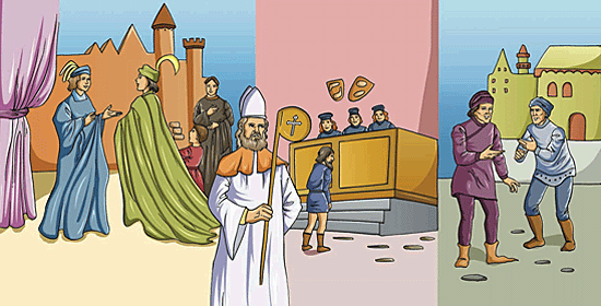 1200-1500, English was re-established with the use of French as the literary and language of the royals, Latin was the language of the church and legal documents, and English was the language of the common people in normal communication.