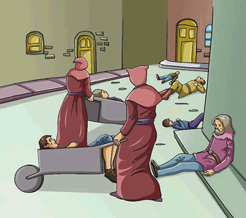 The Black Death cut the population of England by almost half in 1348-1350.