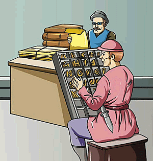 William Caxton used lead letters to form text for printing.