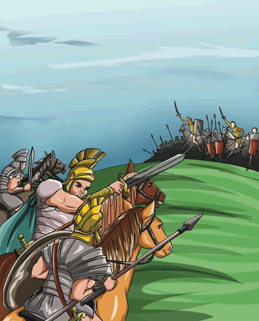 Roman troops went back to Italy to defend Rome against invading barbarians.