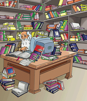 The Senior Scribe is keeping his data on, around, behind, and inside his computer.