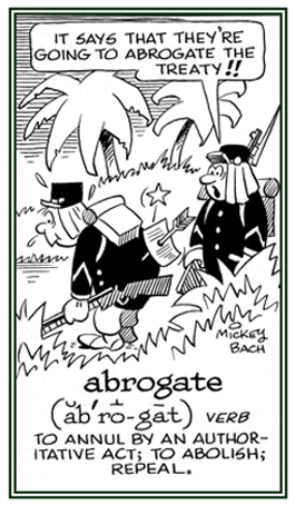 To abolish by an authorized authority.