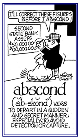 To depart or to leave secretly or suddenly.