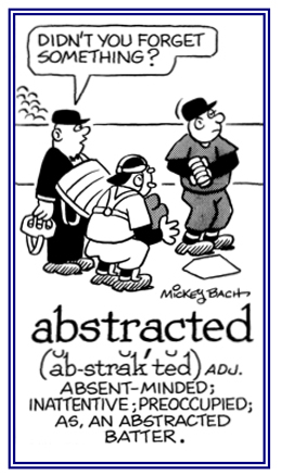 Absent-minded or mentally preoccupied by something else.