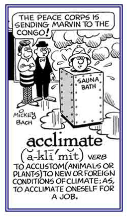 To accustom animals or plants to a new or different conditions of weather.