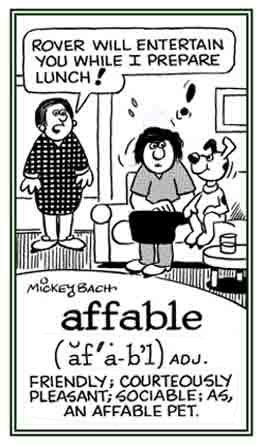 Courteously pleasant and sociable.