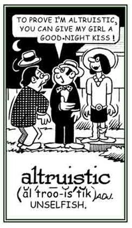 Relating to being unselfish.