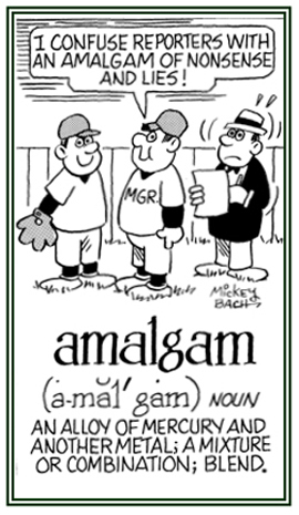 A mixture or a blend of an alloy of mercury and another metal.