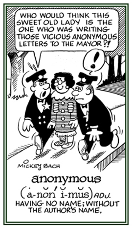 Without a writer's name.