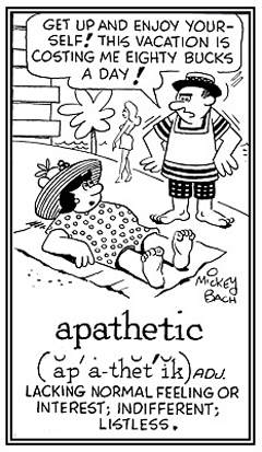 Listless and not paying attention.