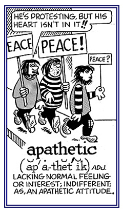 Listless and not paying attention.