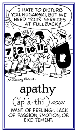 Not having any feelings or emotions; or, no interest.