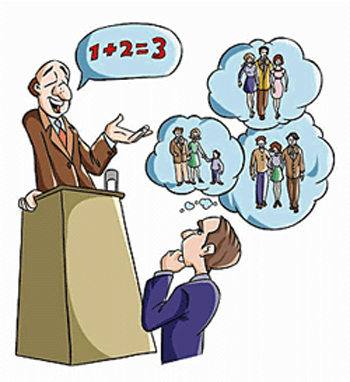 A man displays his ambidexterity by writing with both hands at the same time.