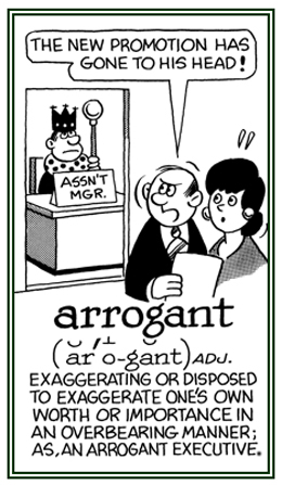 Exaggerating one's worth or importance.