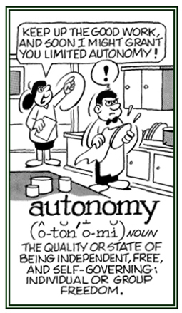 Being free, independent, and self governing.