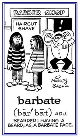 A reference to a bearded face.