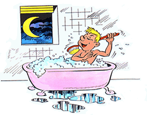 Bathing starts during the day.