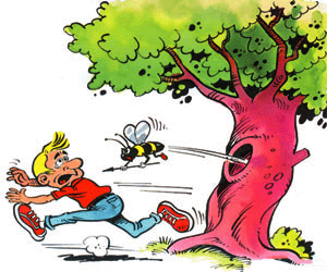 Man has a terrible dread of bees.