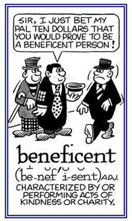 Characterized by an act of charity or kindness.