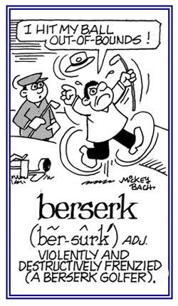 Referring to being violent and in a frenzy.