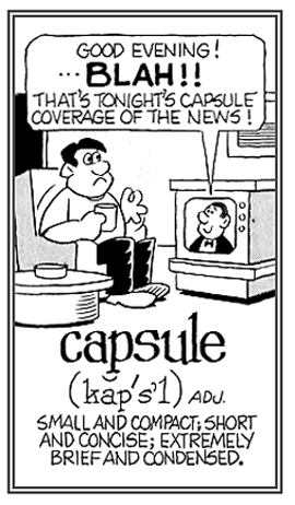 Related to being small and compact and concise.