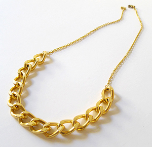 A gold necklace.