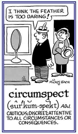 Cautious, careful, and attentive to the situation.