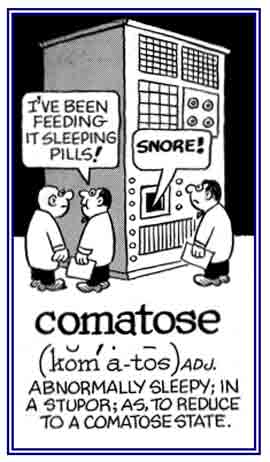 Abnormally sleepy and lacking action.