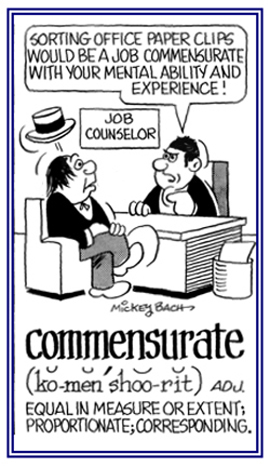 Conveying an equal measure that is corresponding to a situation.