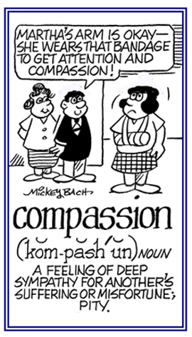 A feeling of sympathy for another person's misfortune.