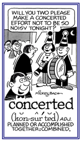 Planned or accomplished together.