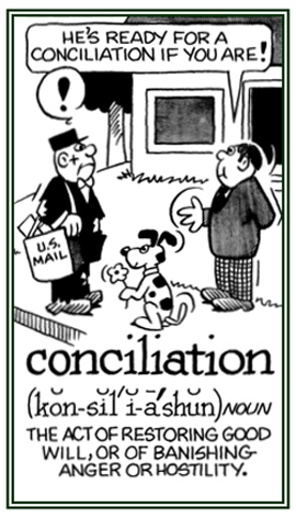 An act of restoring good will and getting rid of hostility.