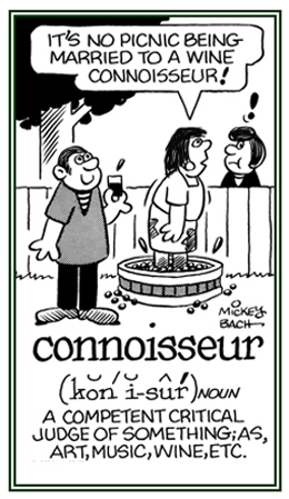 Someone who is a specialist in wine, etc.