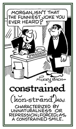 Conveying an action that is not done willingly but with reluctance.