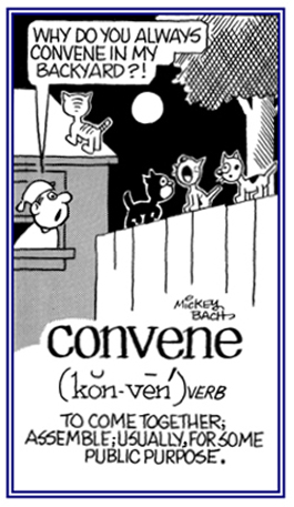 To come together for a public reason.