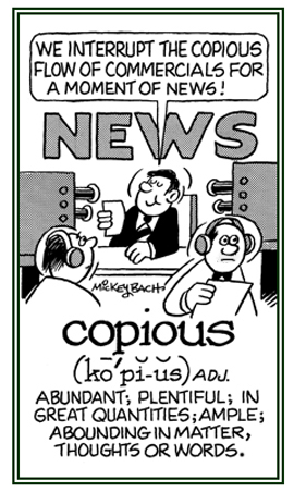 Descriptive of abounding in thoughts or words.