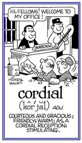 Conveying a friendly reception.