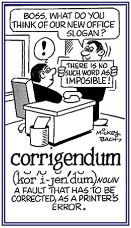 A printing error that needs to be corrected.