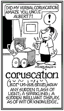 A presentation of a sudden display of knowledge or wit.