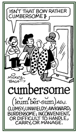 Pertaining to being difficult to handle; clumsy and unwieldy.