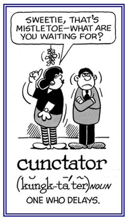 Someone who hesitates to do something.