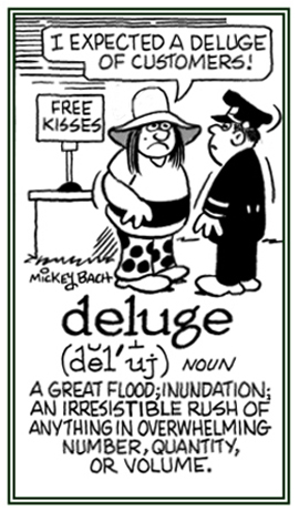 A rush by others in an over whelming number.