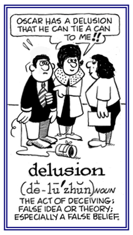 The act of deceiving oneself with a false idea.