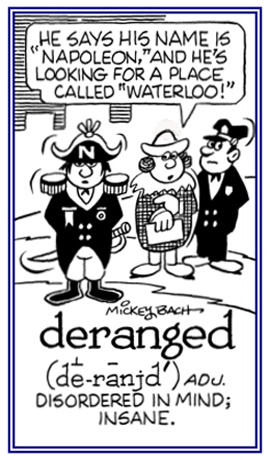 Relating to being mentally abnormal and illogical.