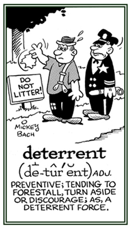 Relating to that which prevents or hinders an action.