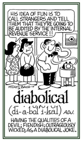 Relating to having the qualities of a devil.