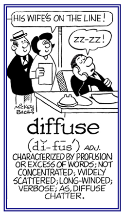 Not concentrated, but having long-winded verbose.