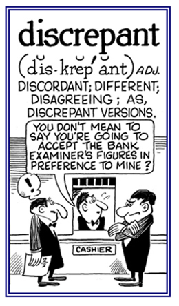 Relating to disagreements or different versions.